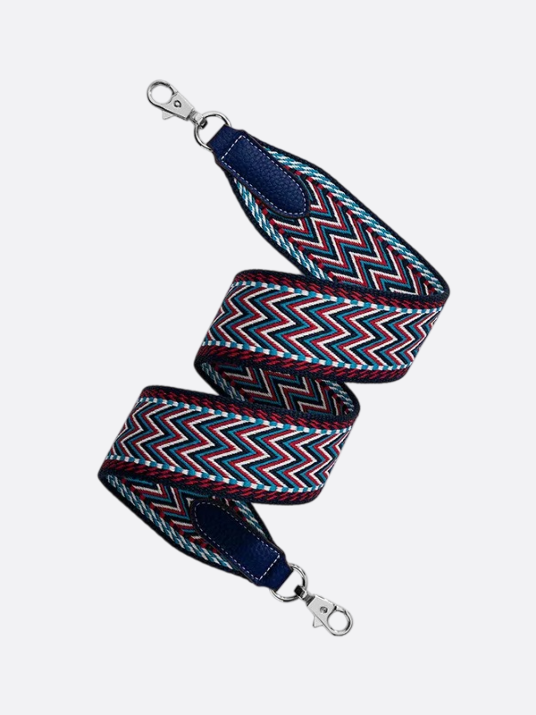 bandoulière bleu marine avec mousqueton argenté