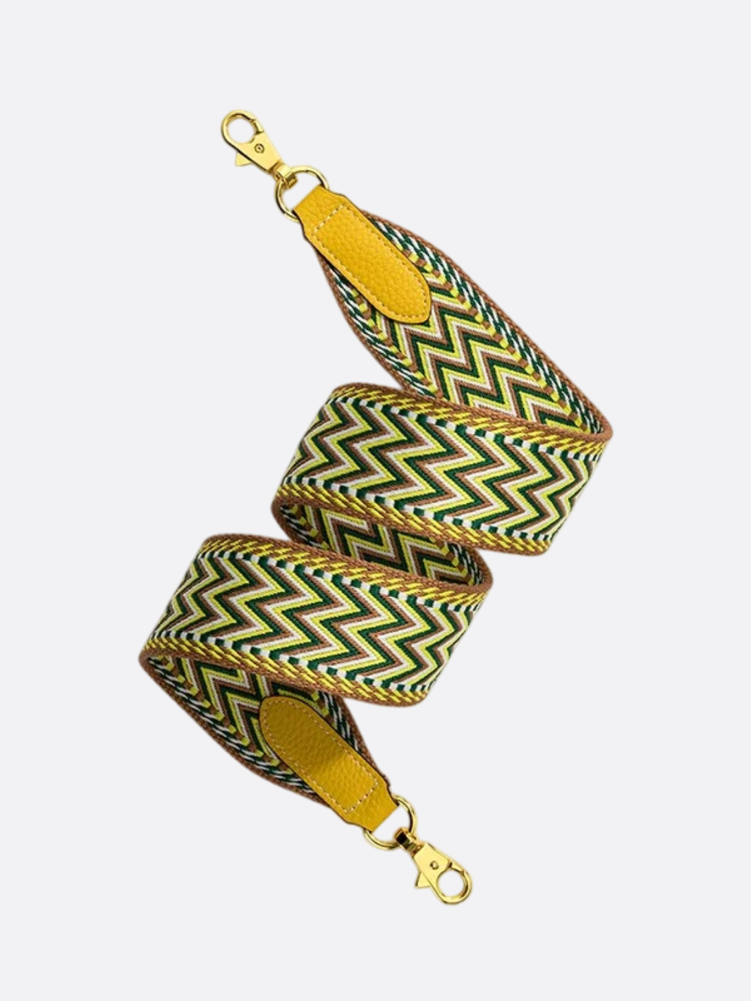 bandoulière jaune avec mousqueton doré