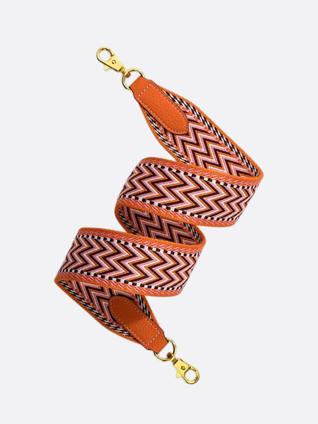 bandoulière orange avec mousqueton doré