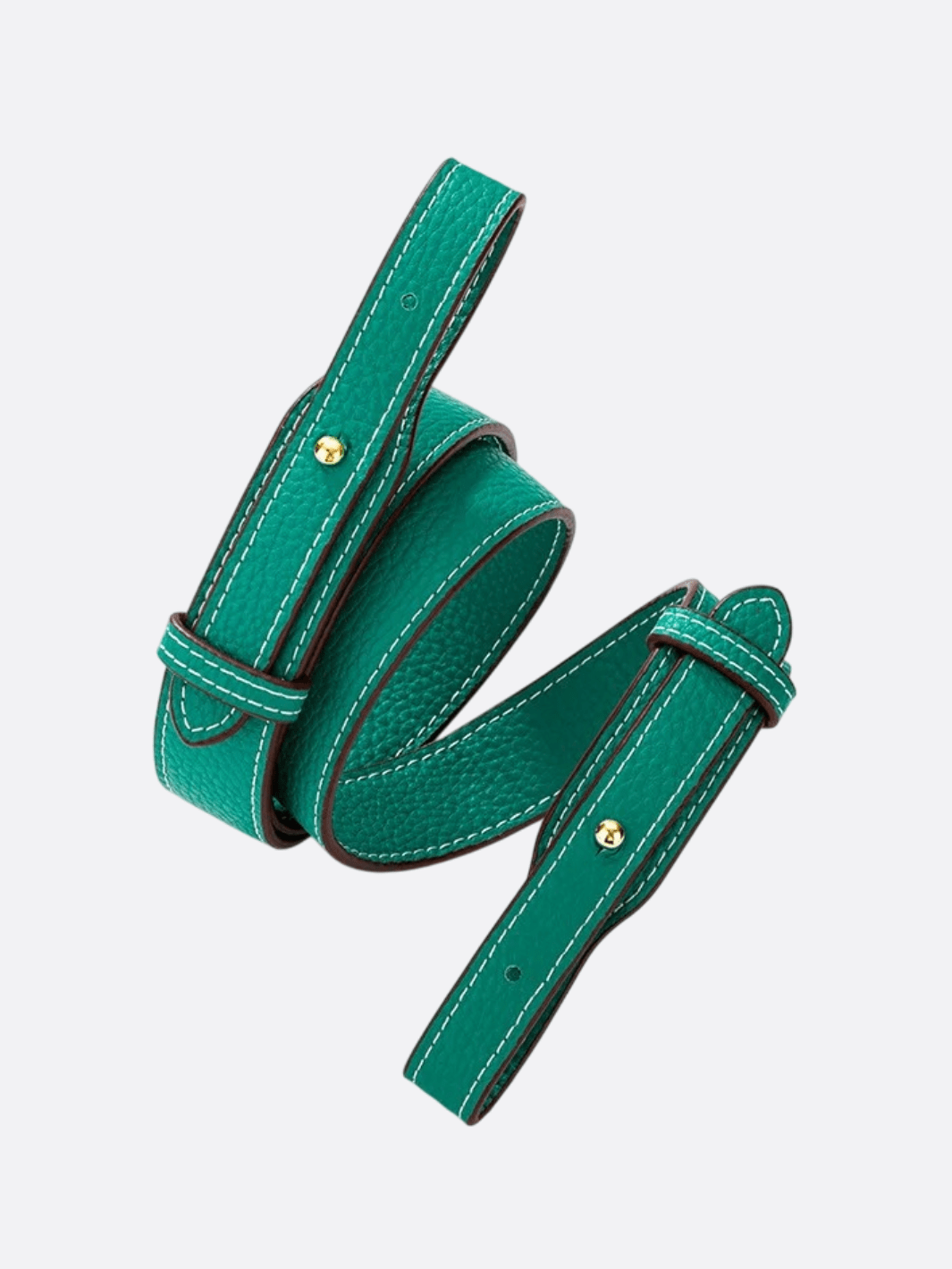 bandoulière cuir pour sac vert bouton doré