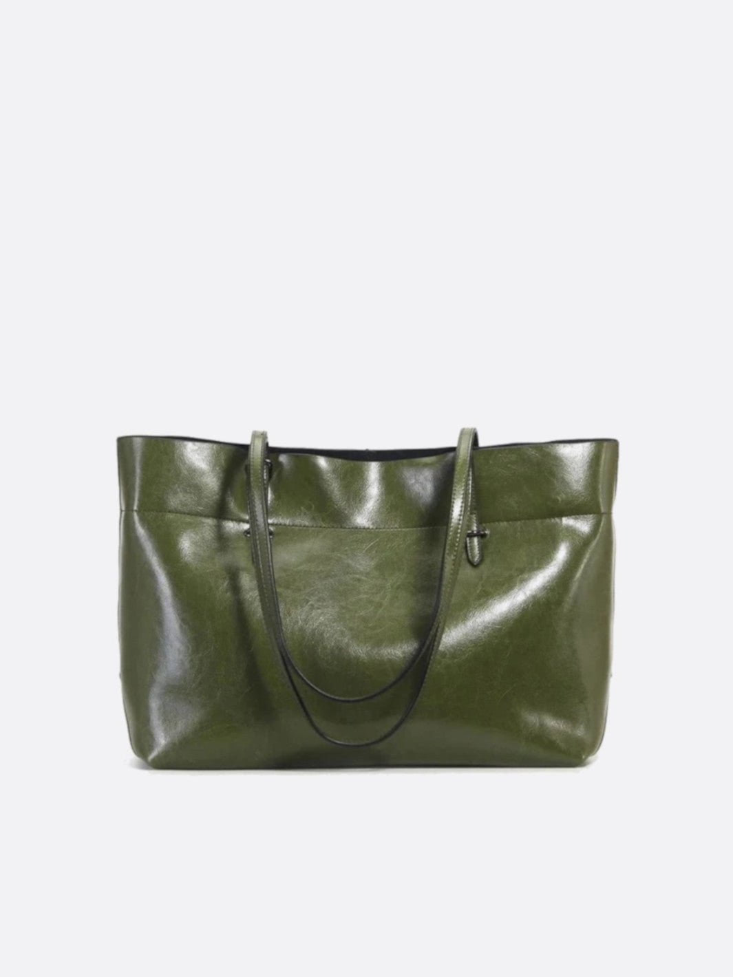 cabas cuir vert