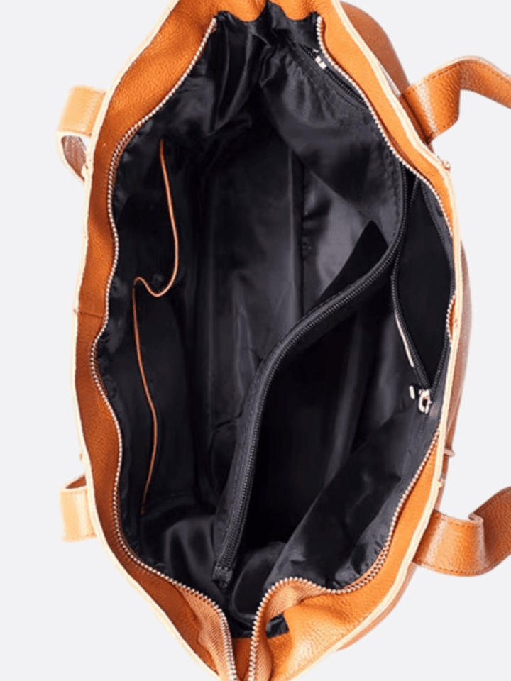 Large soft leather tote bag<br> Virevolte