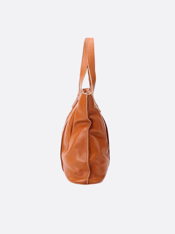 Large soft leather tote bag<br> Virevolte