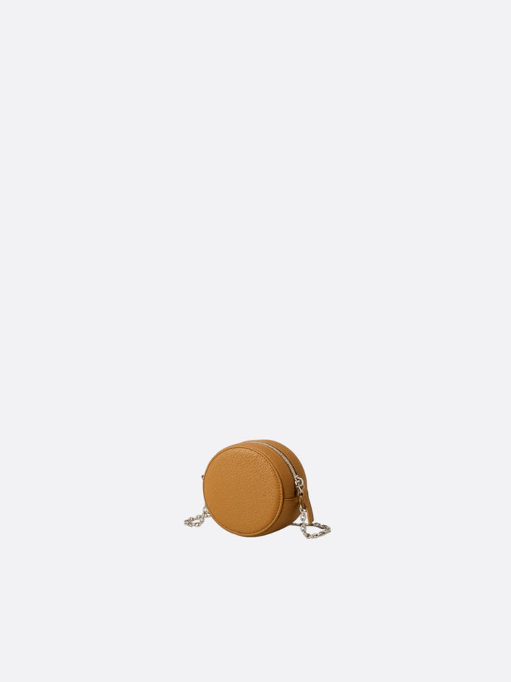 mini sac cuir chaine camel
