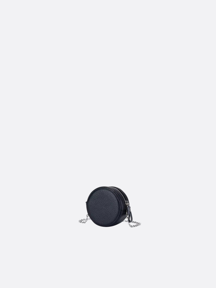 mini sac cuir chaine noir