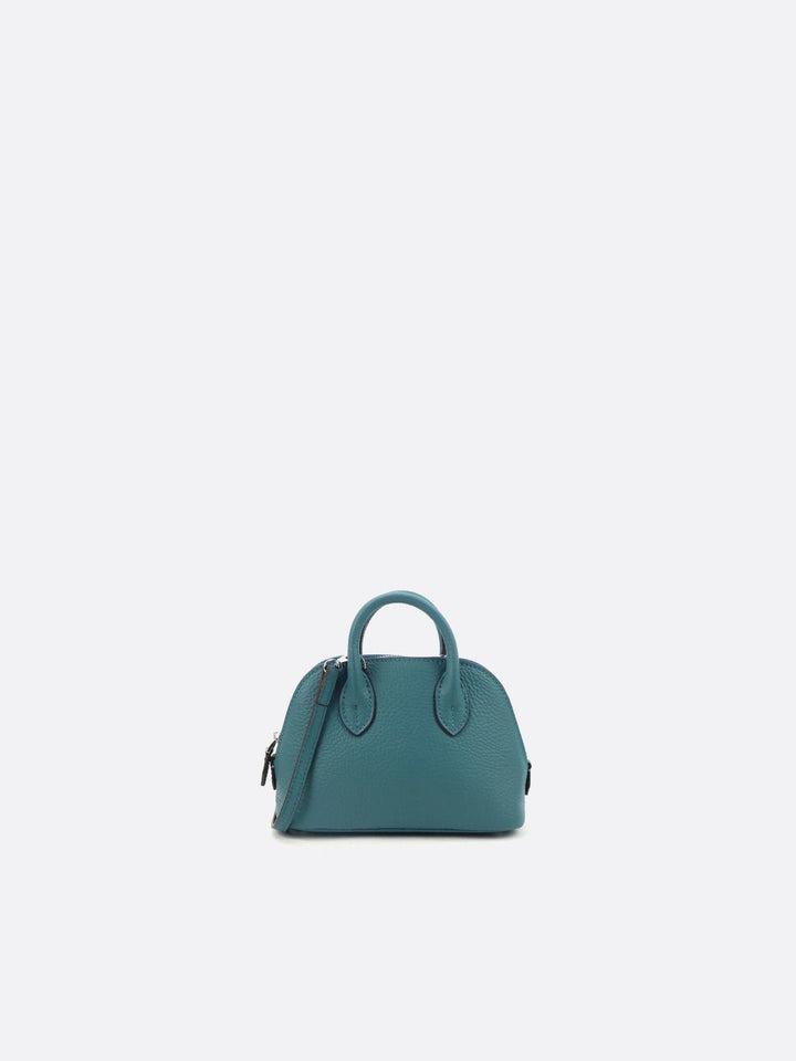petit sac à main cuir bleu canard