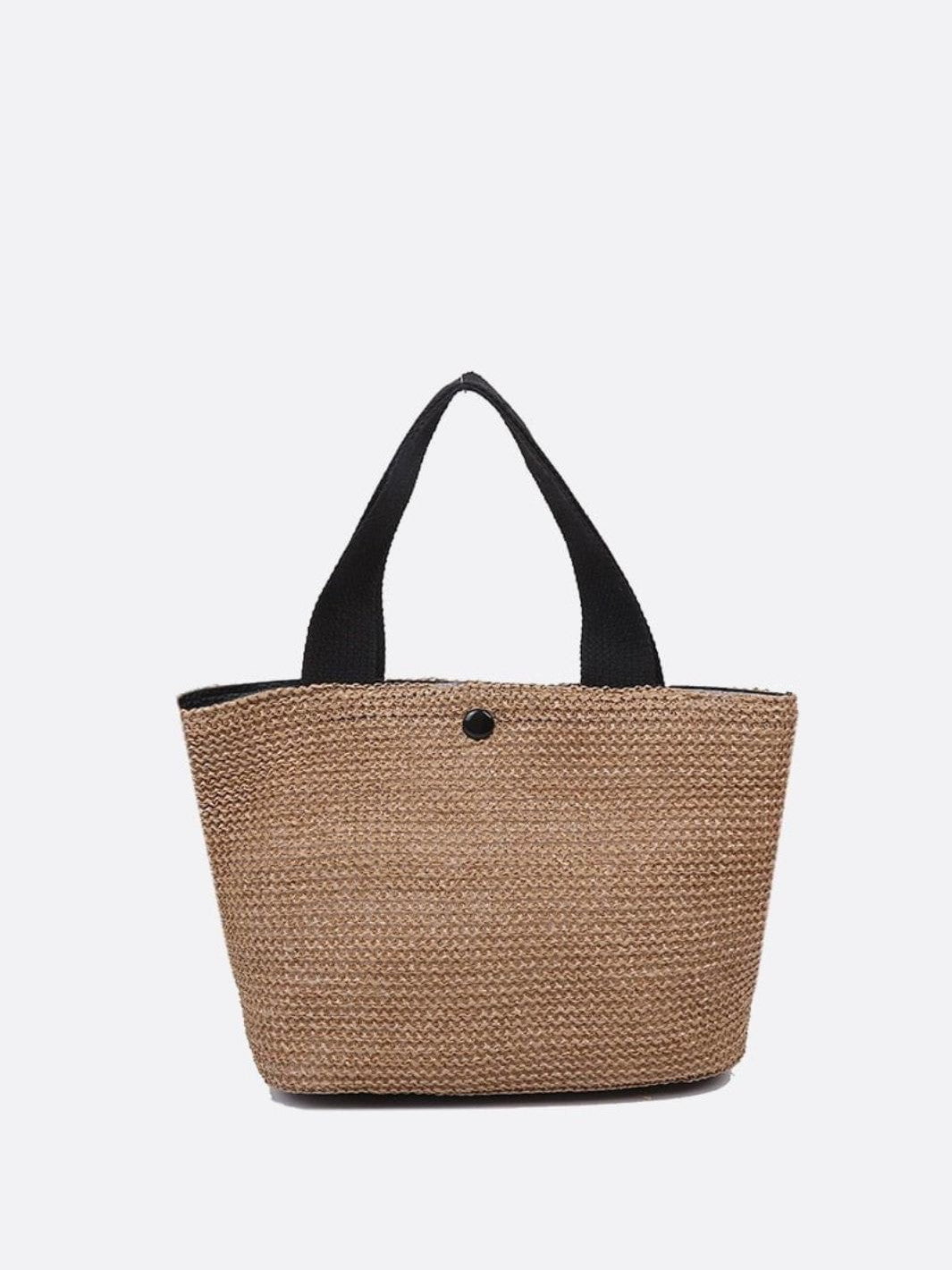 Petit sac à main en paille noir