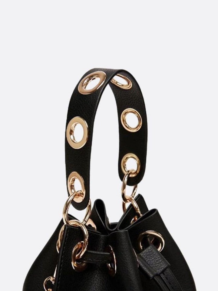 Small leather bucket bag 