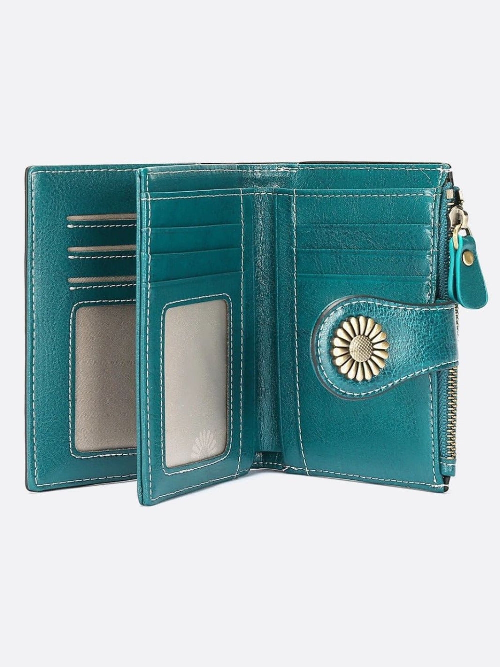 portefeuille femme bleu canard