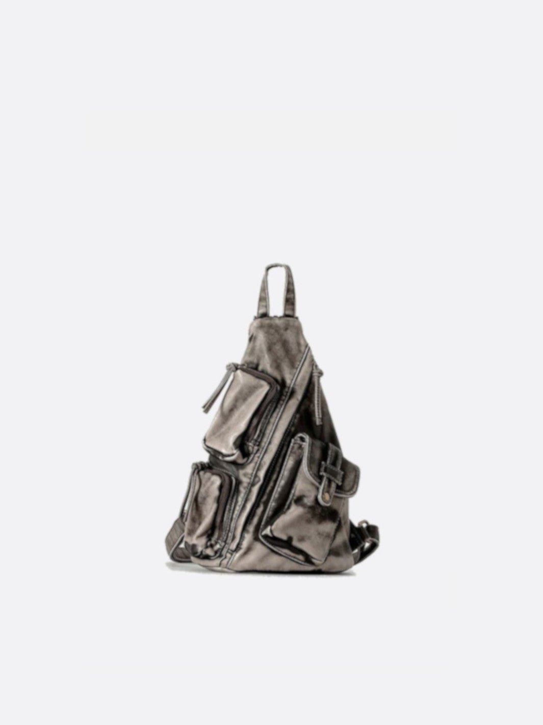 Sac à dos cuir souple gris