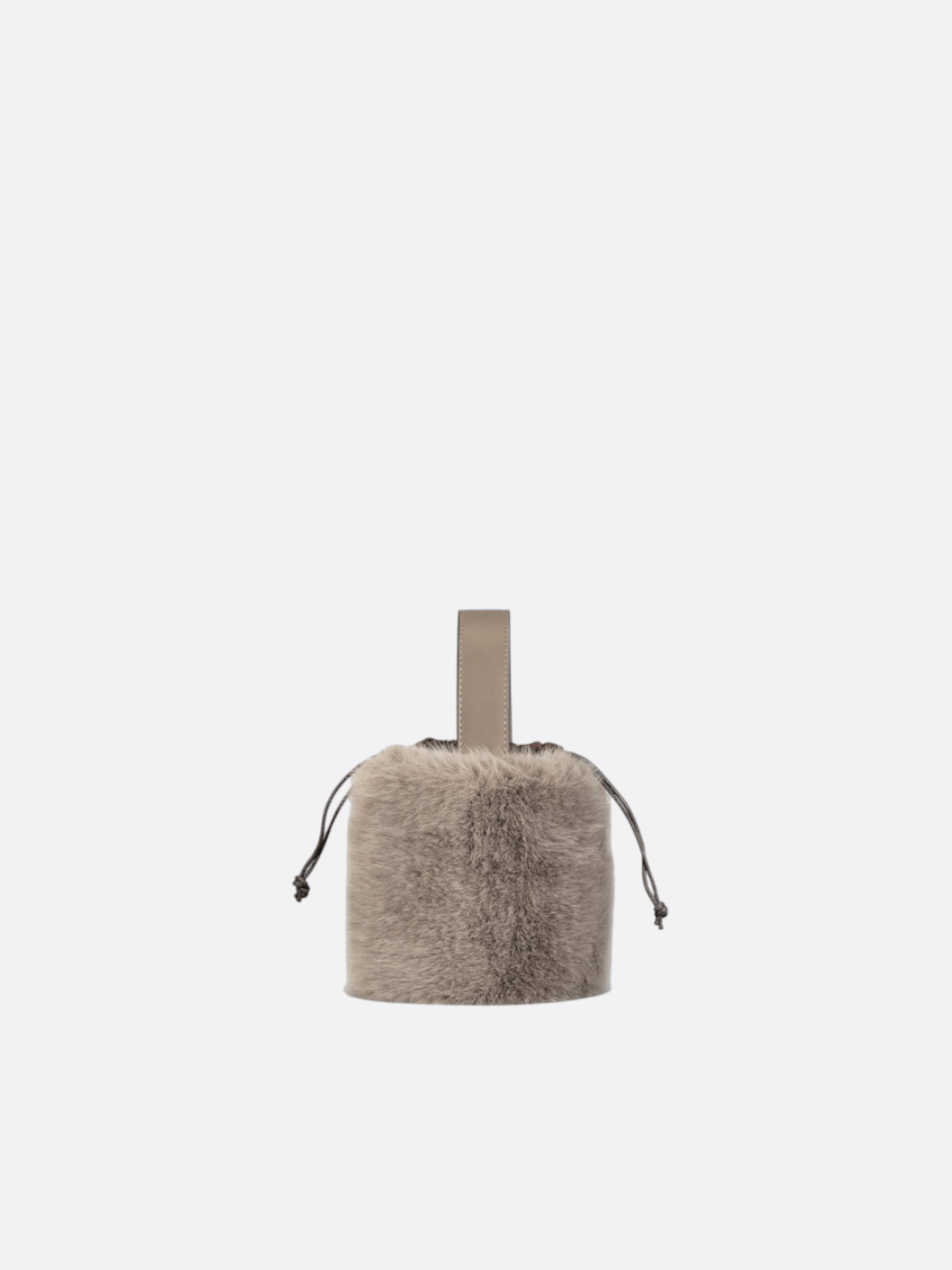 Sac à main avec fausse fourrure beige