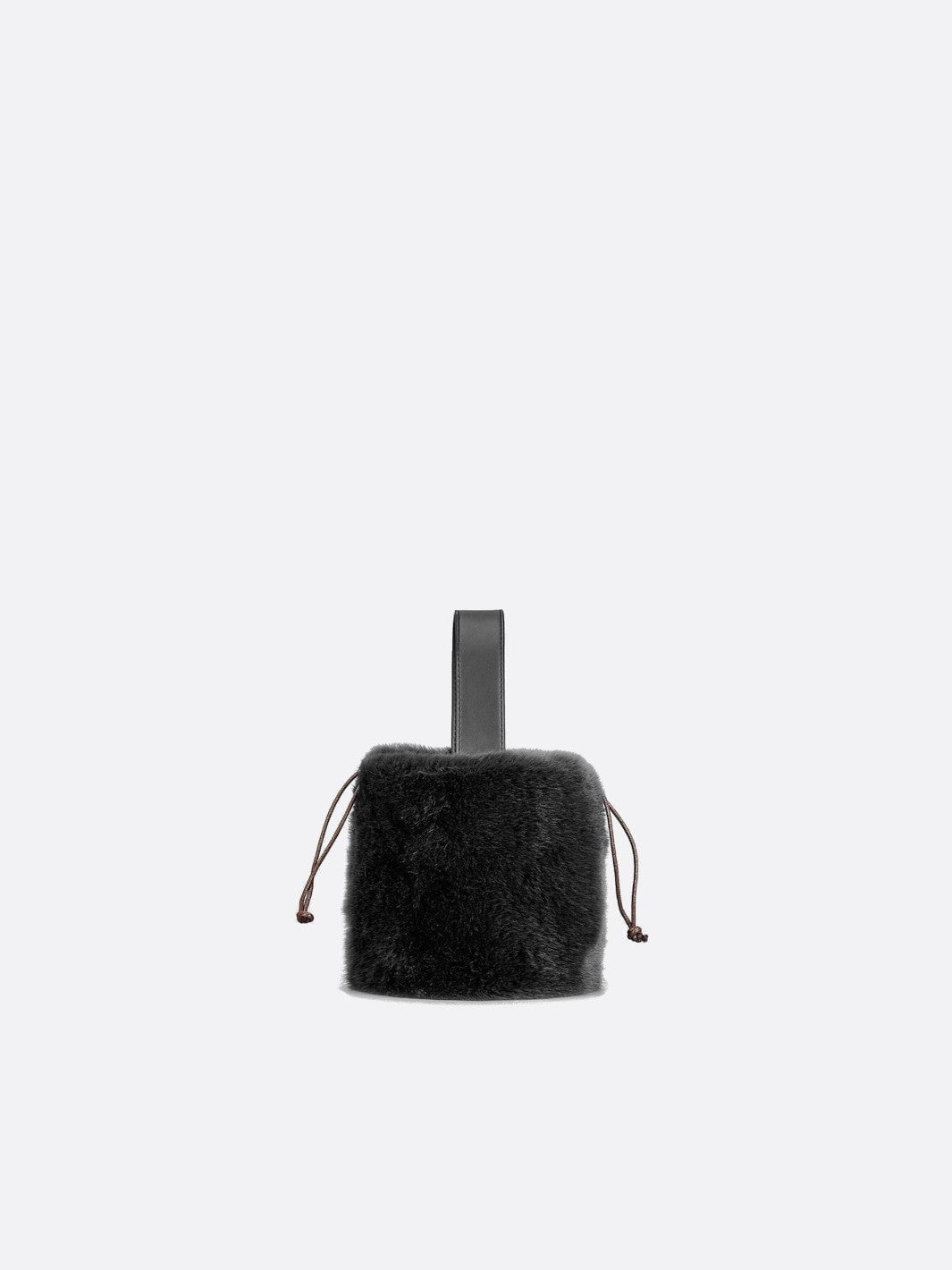 Sac à main avec fausse fourrure noir