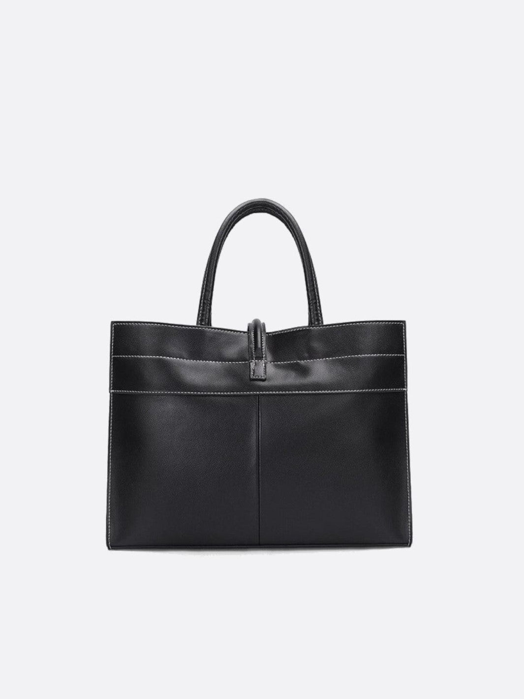 Black leather tote handbag<br>Novaro