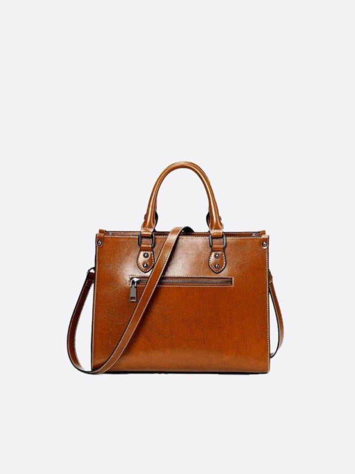 Vintage leather tote handbag<br>Galvani