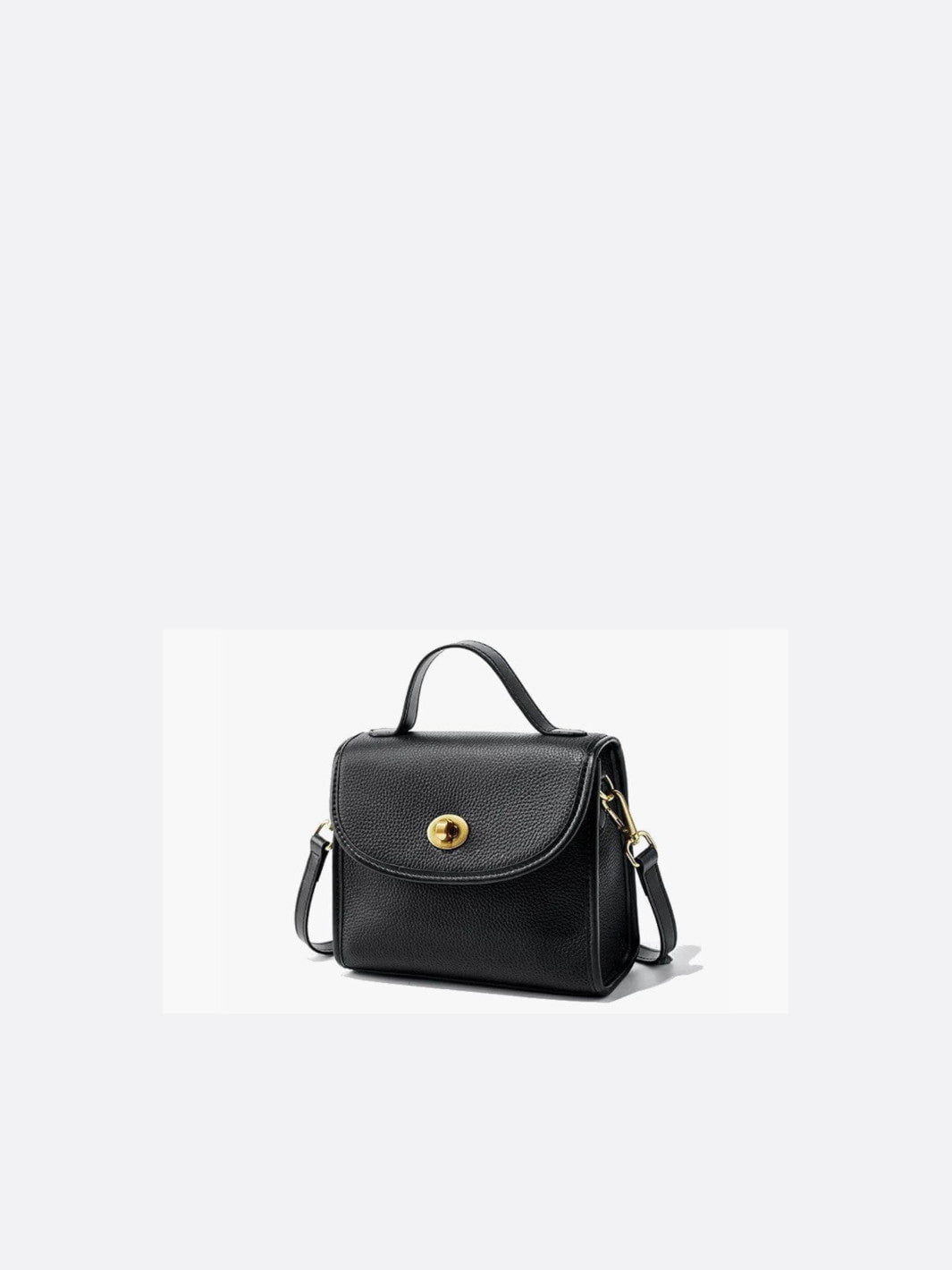 Sac à main noir carré cuir