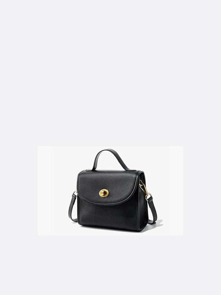 Sac à main noir carré cuir