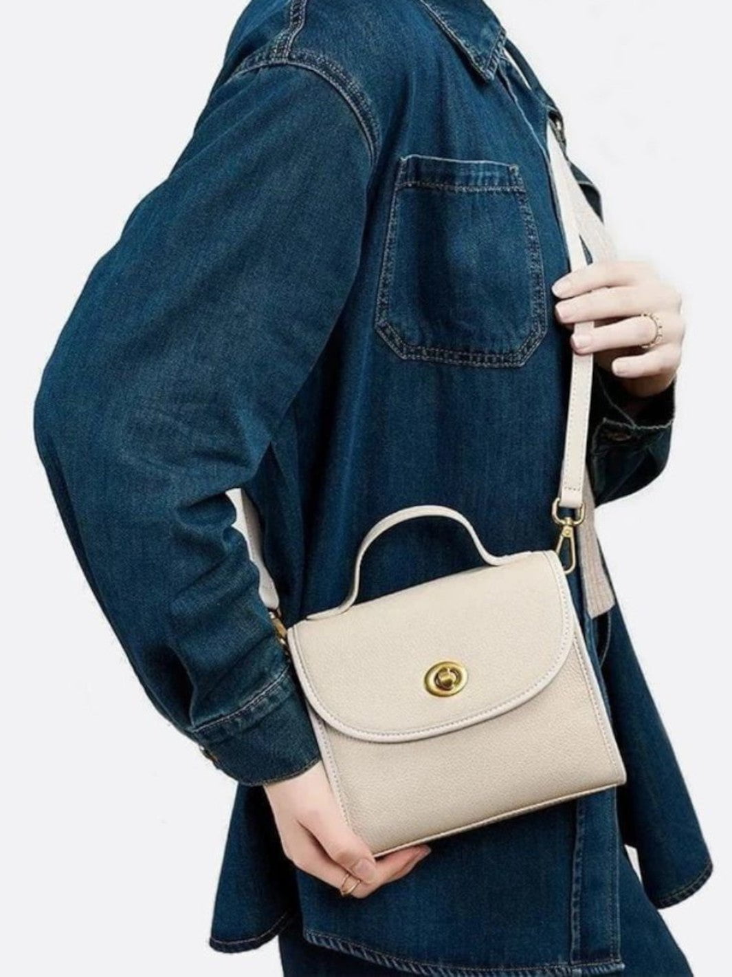 Sac à main carré cuir femme