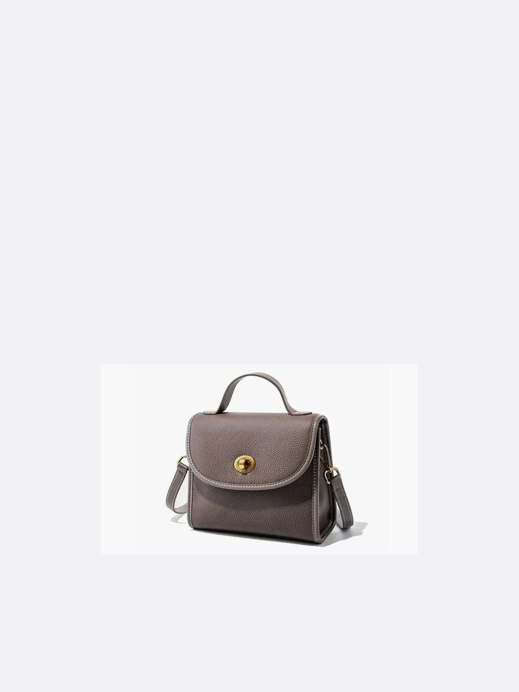 Sac à main gris carré cuir
