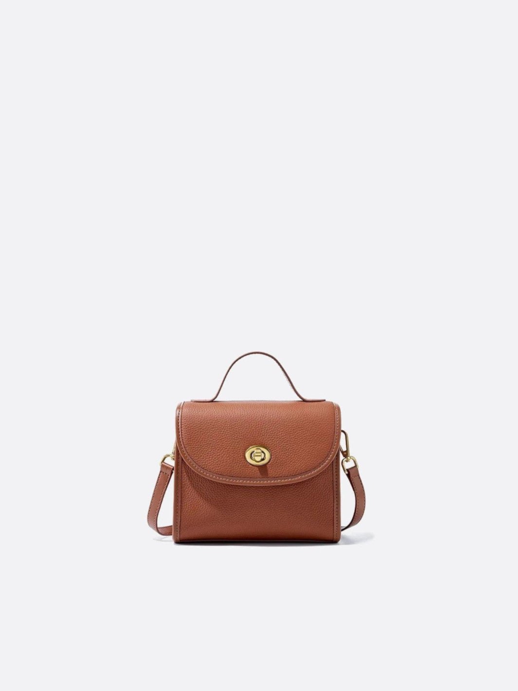 Sac à main carré cuir camel