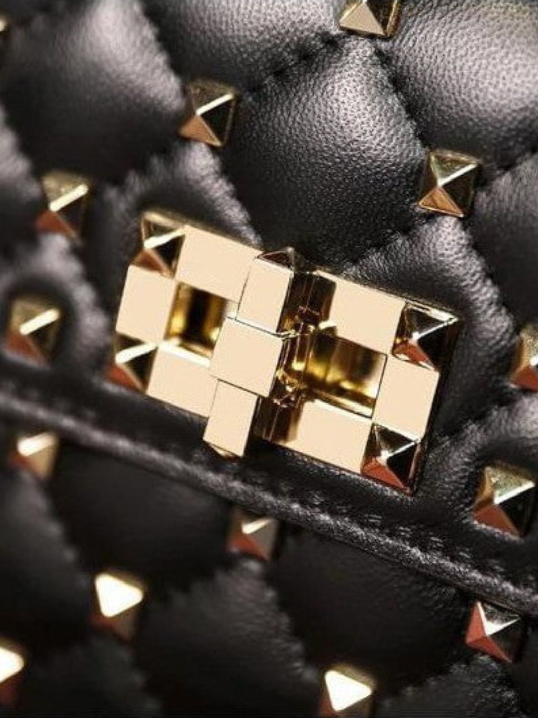 Black studded handbag