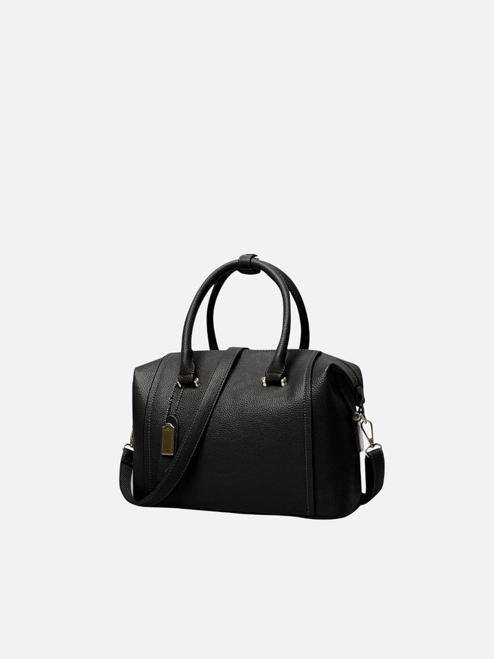sac à main cuir noir bowling 