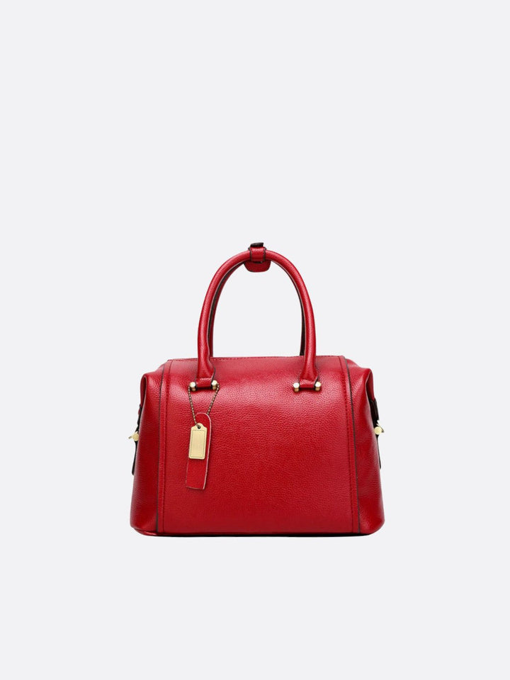 sac à main cuir bowling rouge