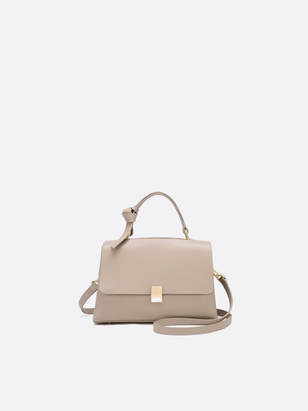 Sac à main cuir trapèze beige