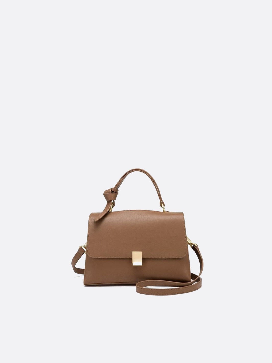 Sac à main cuir trapèze marron