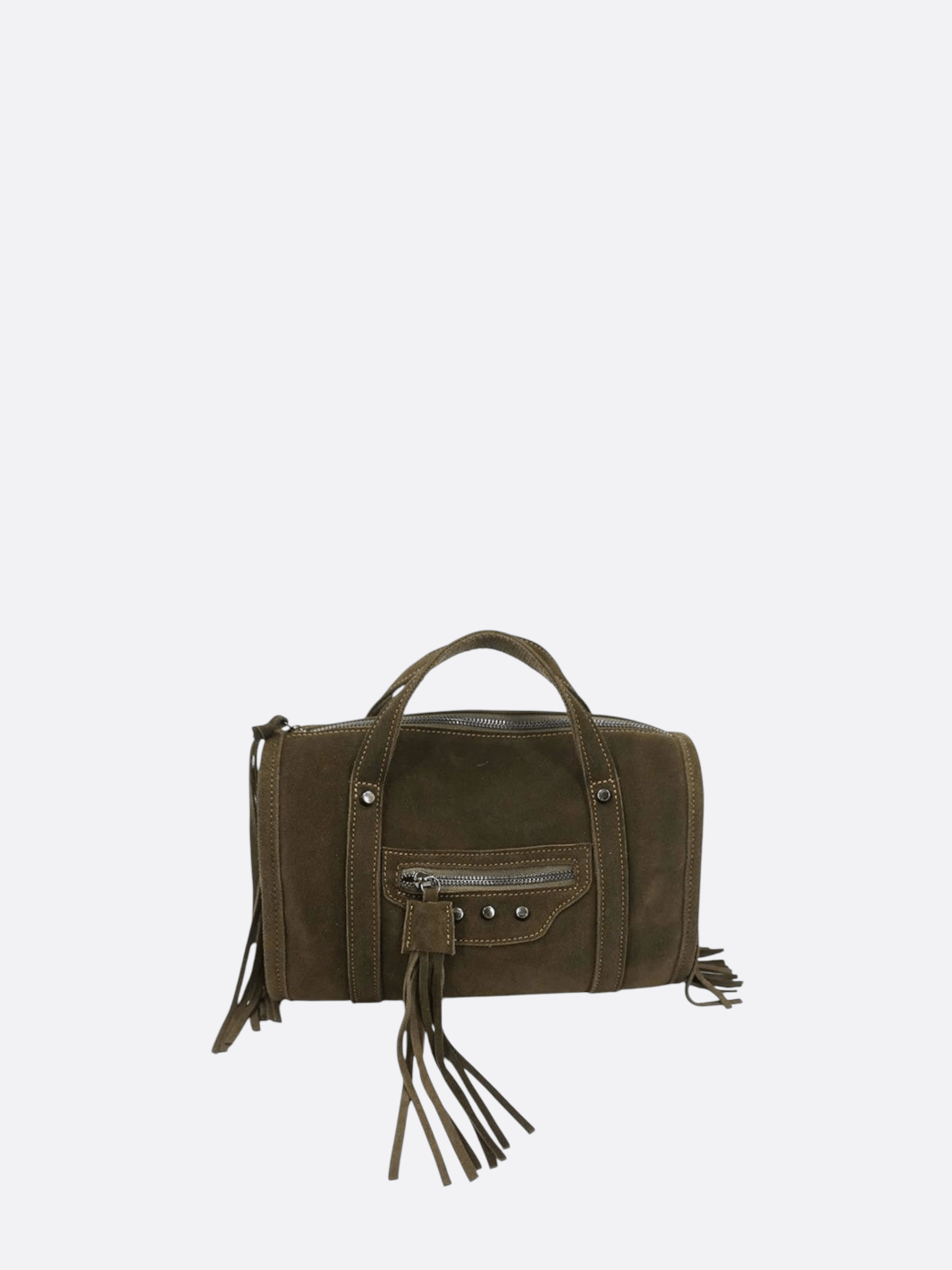 Sac à main daim vert foncé