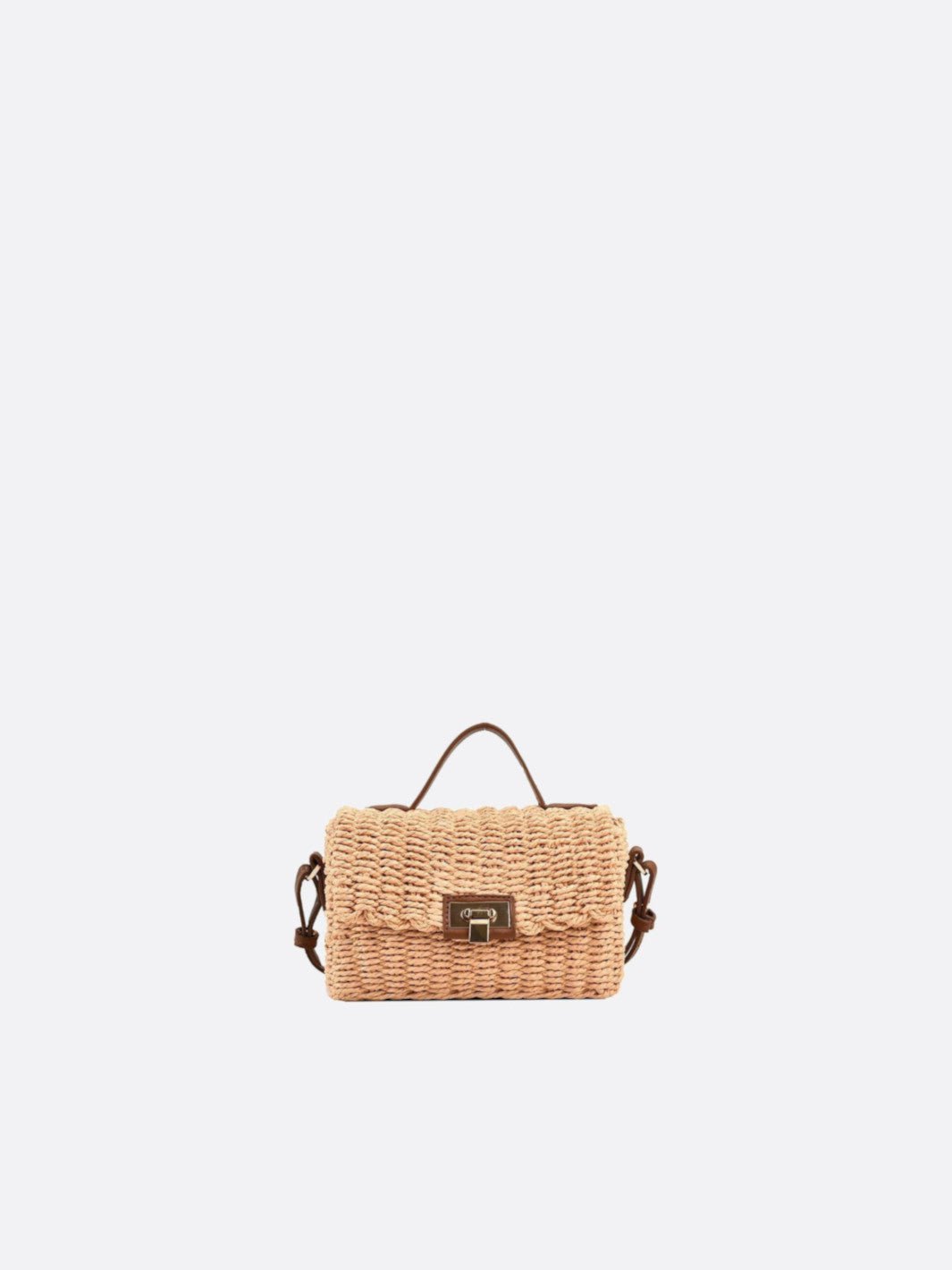 Sac à main cordelette marron clair