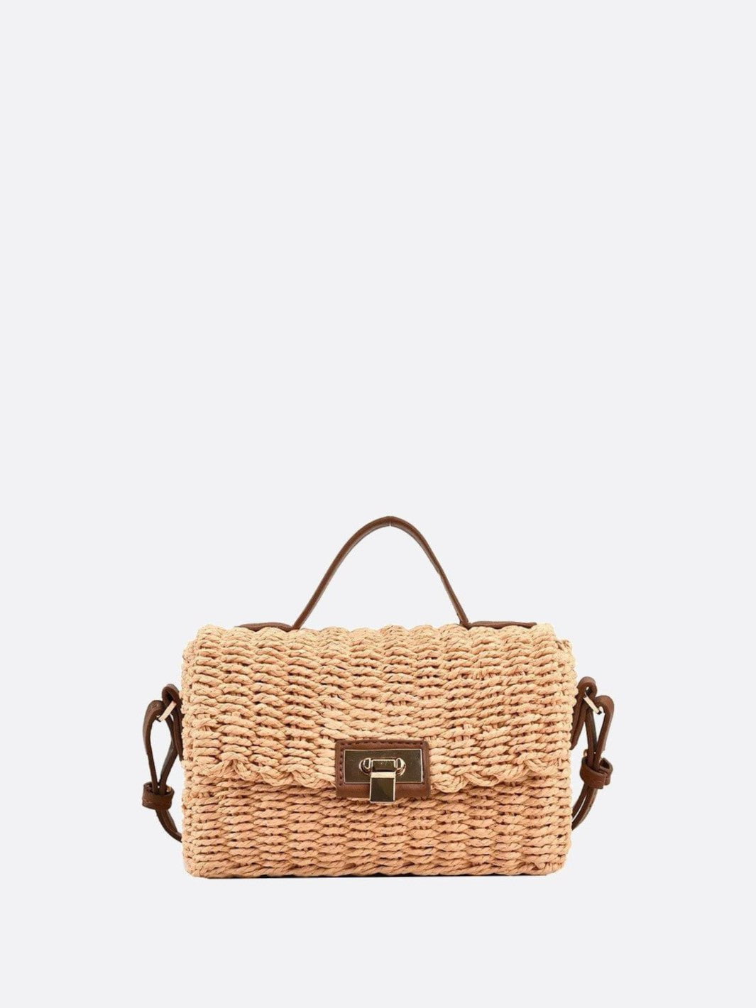 Sac à main cordelette marron clair