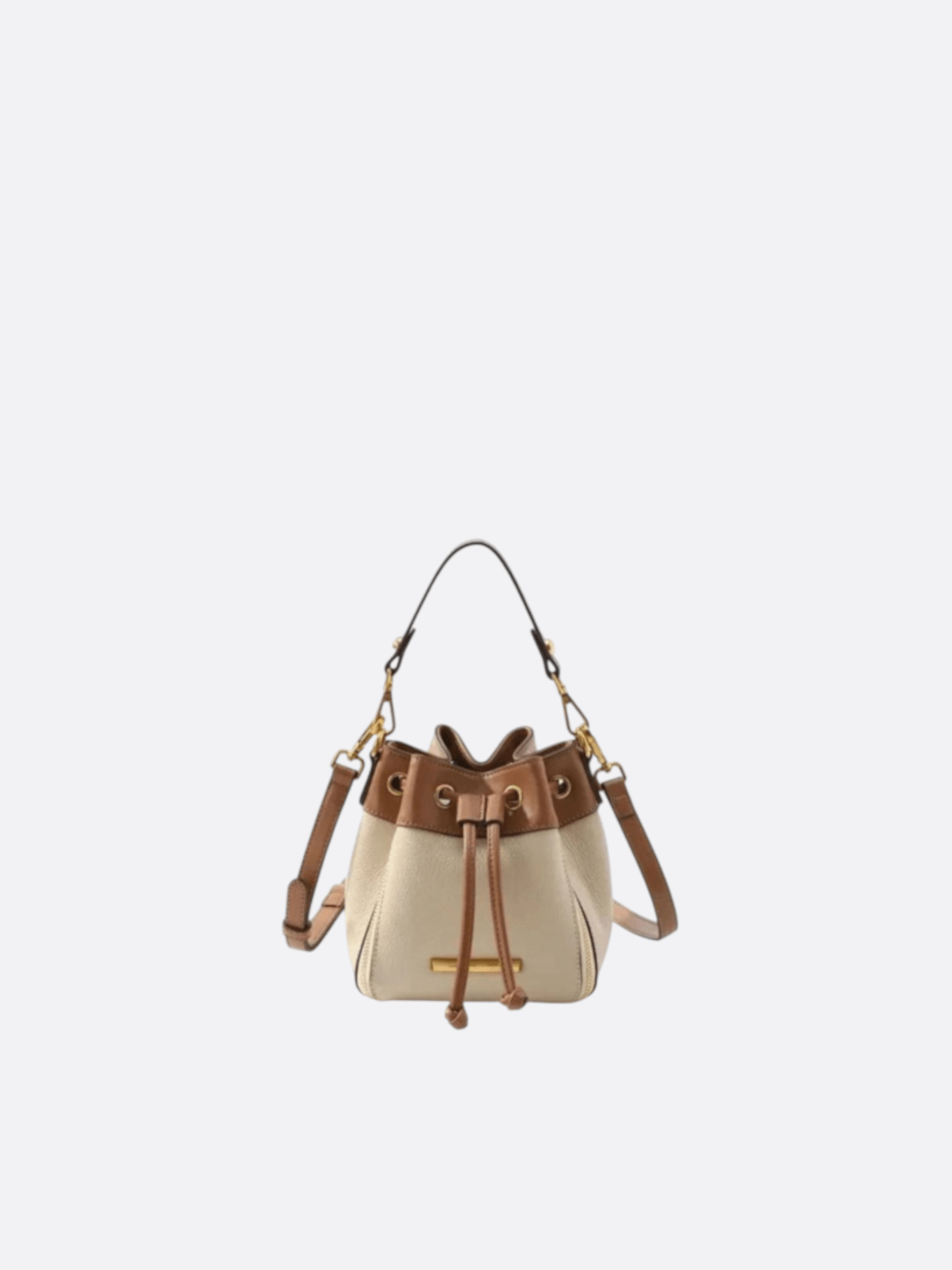 Sac à main seau cuir beige