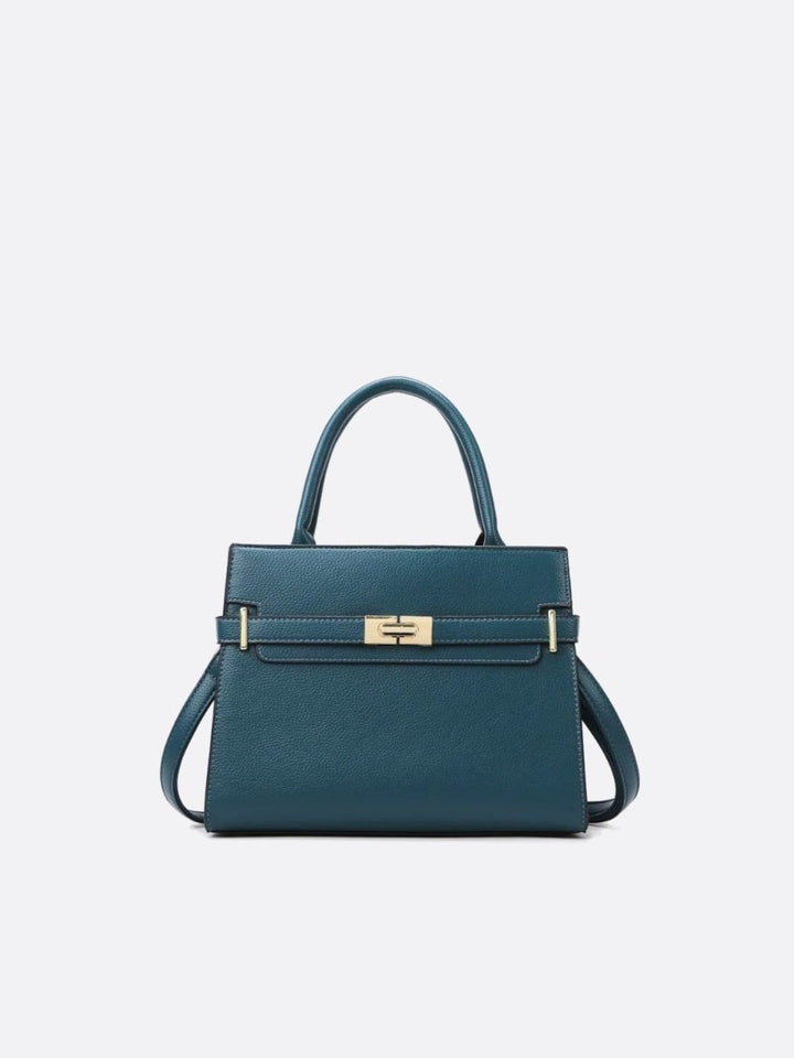 Sac à main trapeze bleu canard