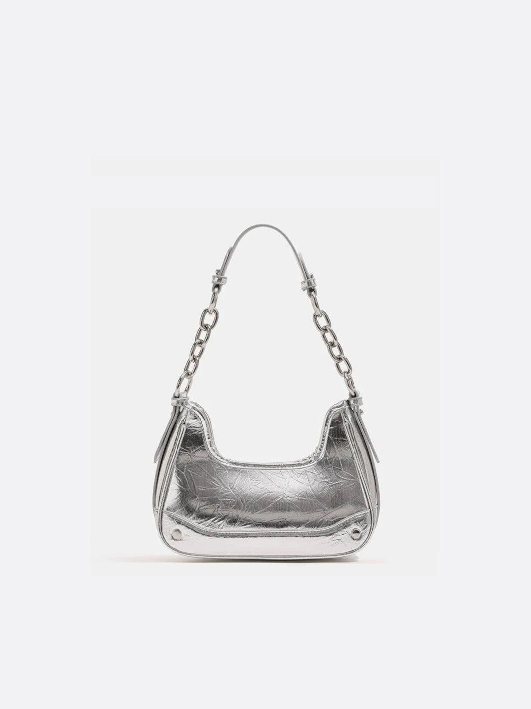 Sac baguette argenté