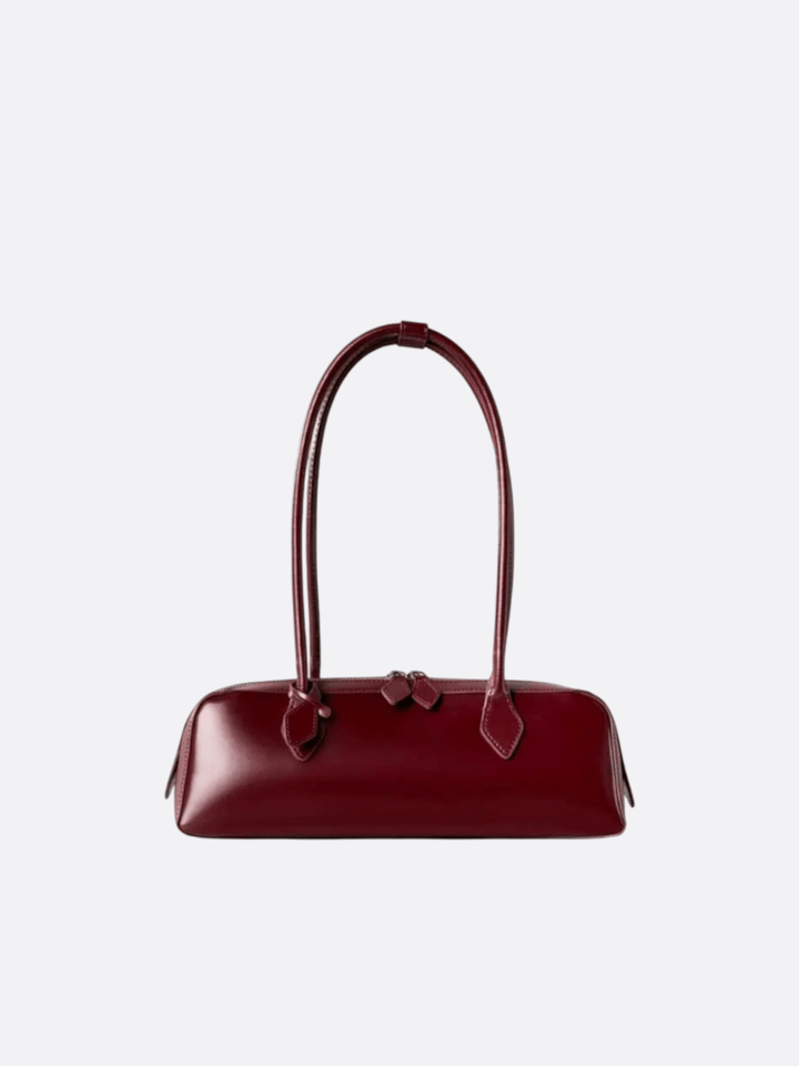 sac baguette cuir bordeaux
