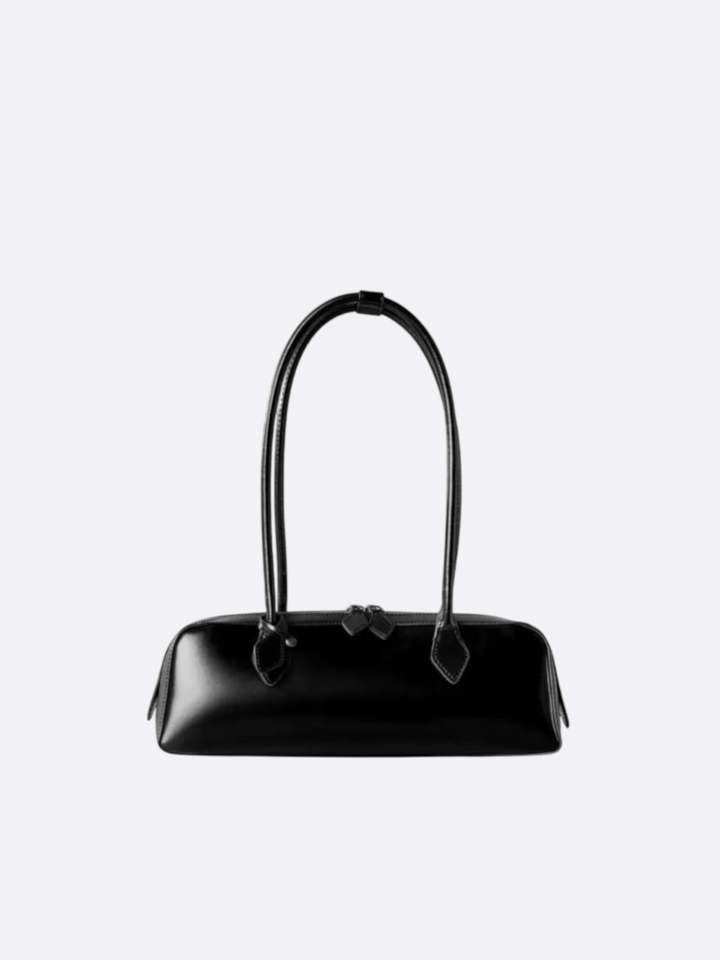 sac baguette cuir noir