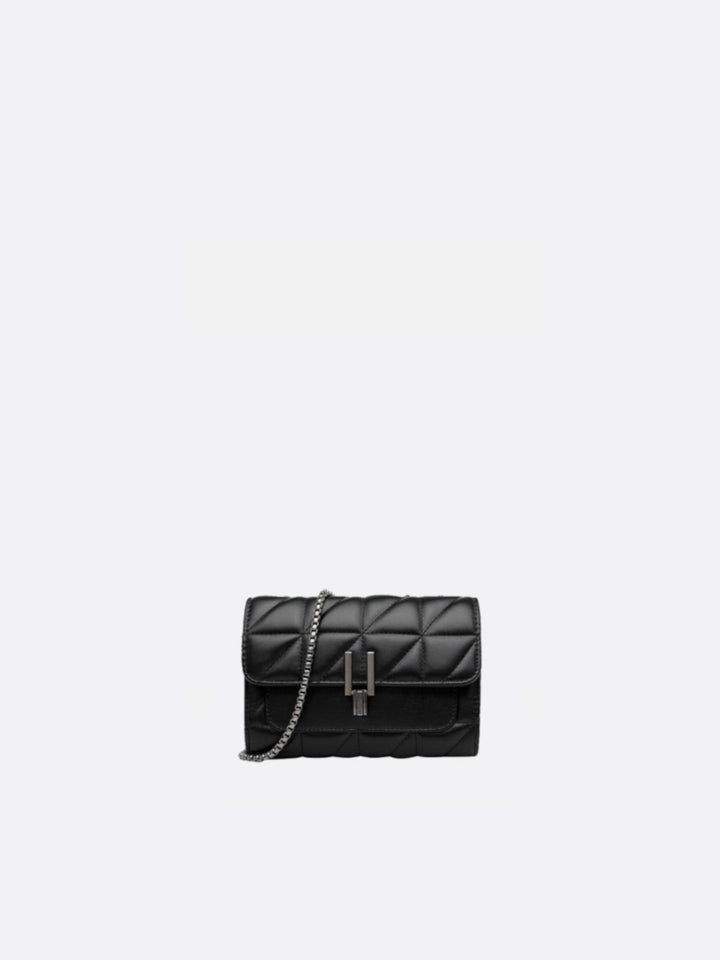Sac bandoulière cuir matelassé noir