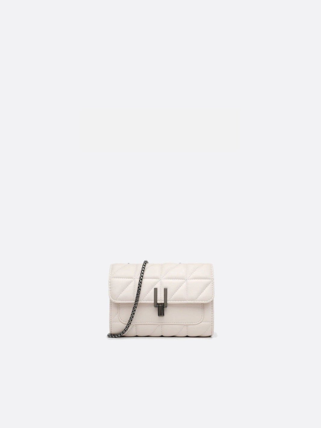 Sac bandoulière cuir matelassé blanc