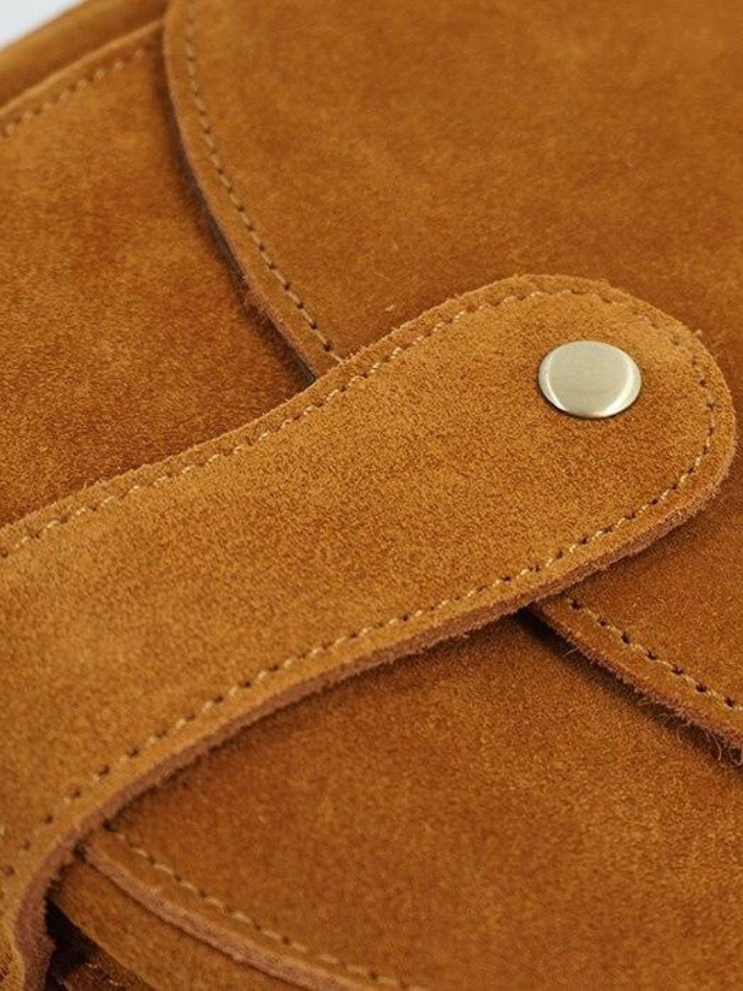 Camel suede shoulder bag