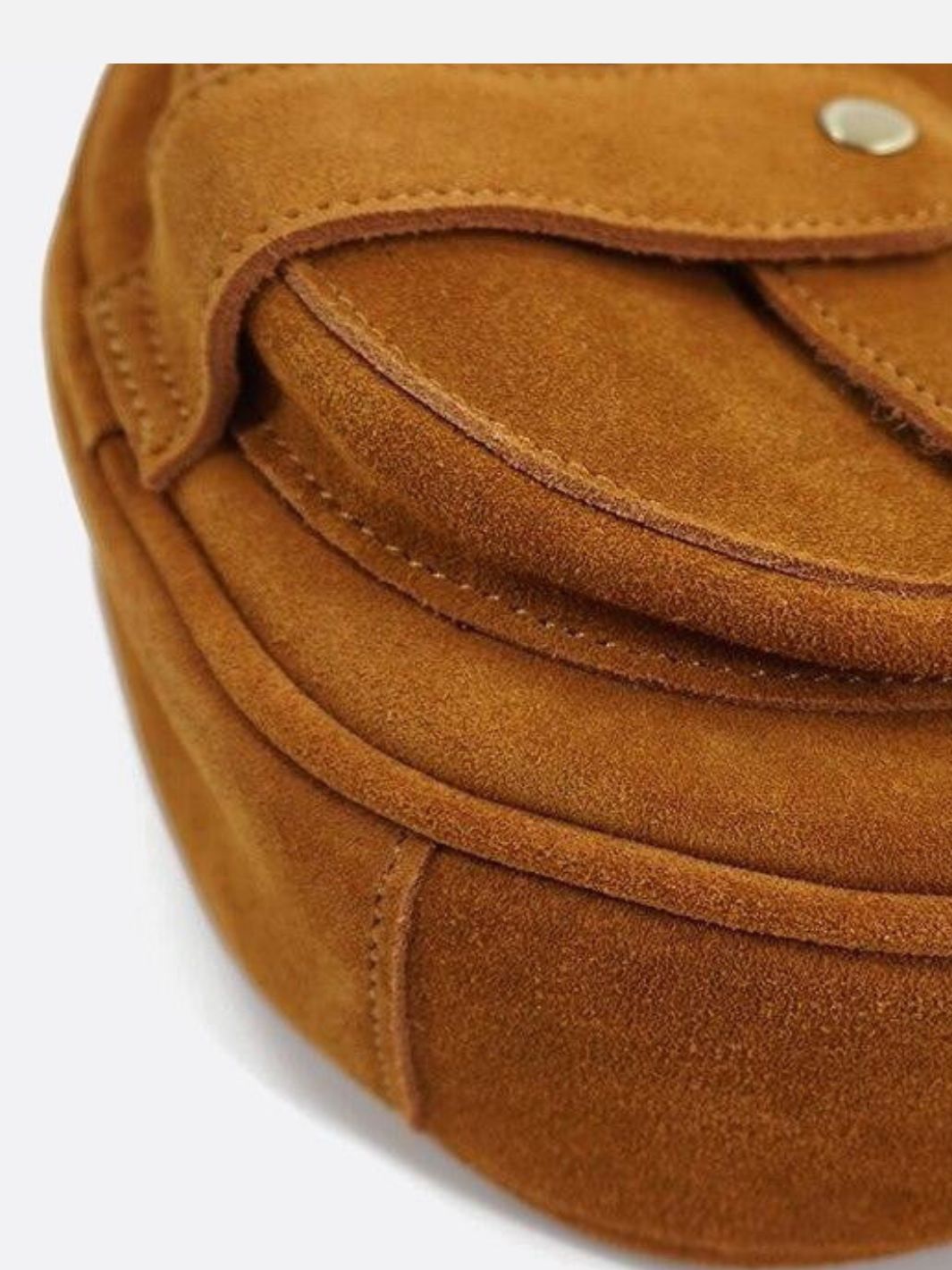 Camel suede shoulder bag