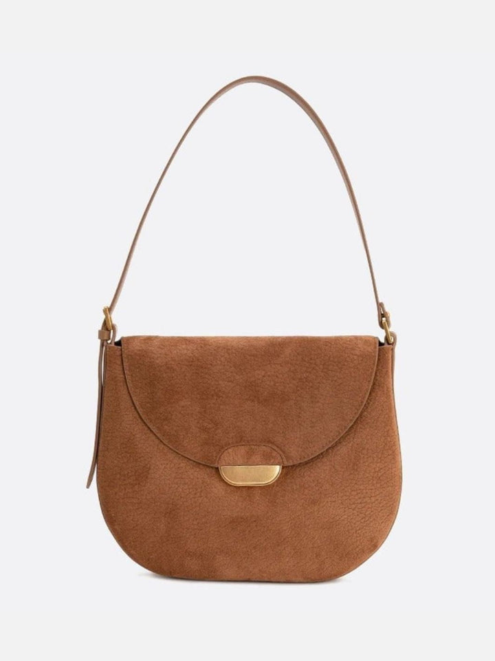 sac cuir porté épaule camel