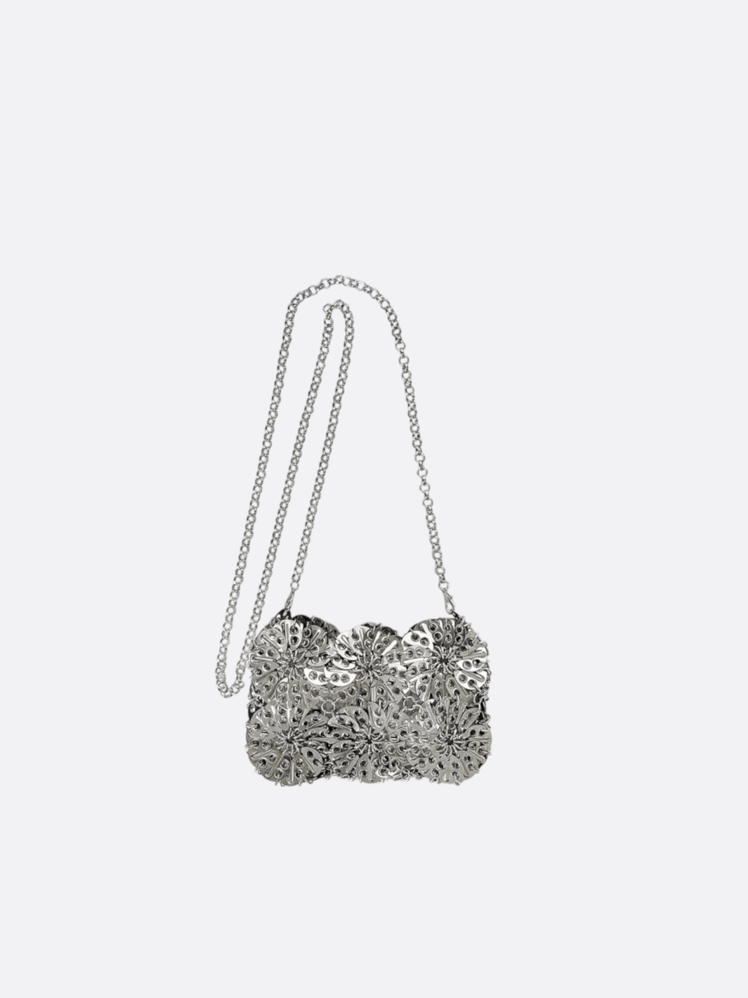 sac bandoulière métal argenté