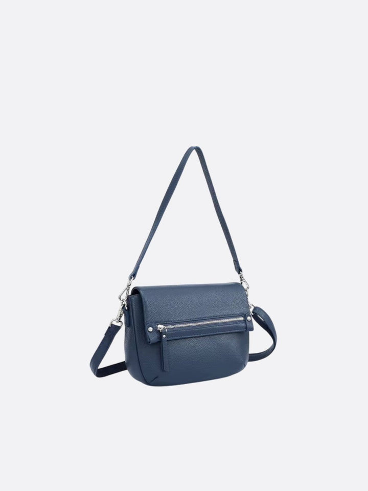 sac bandoulière cuir bleu marine