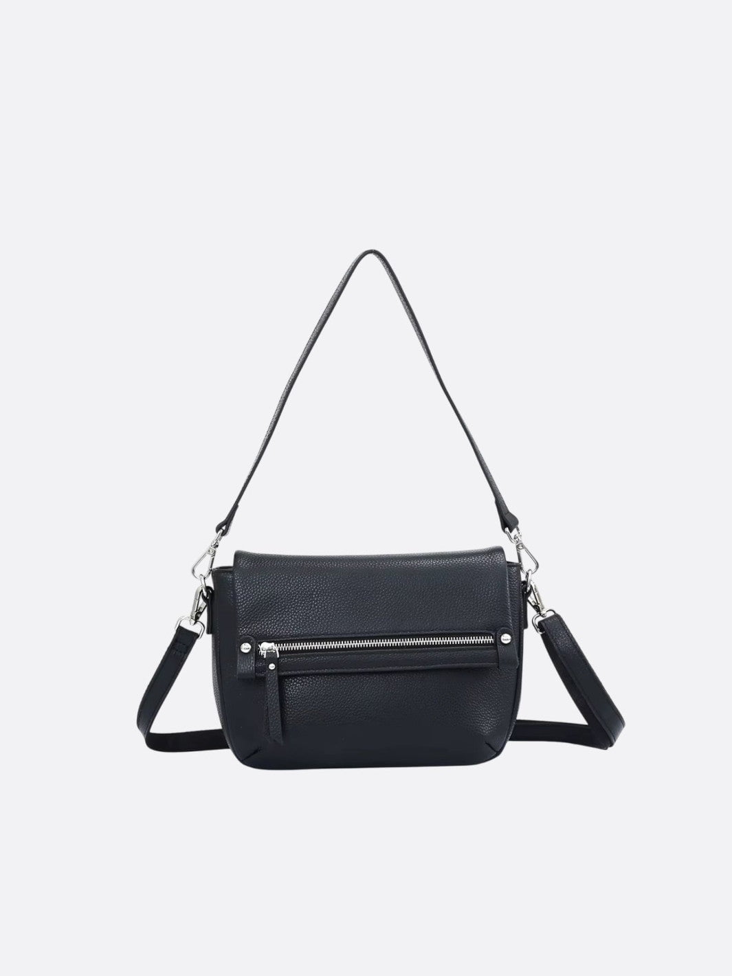 sac bandoulière rectangulaire cuir noir