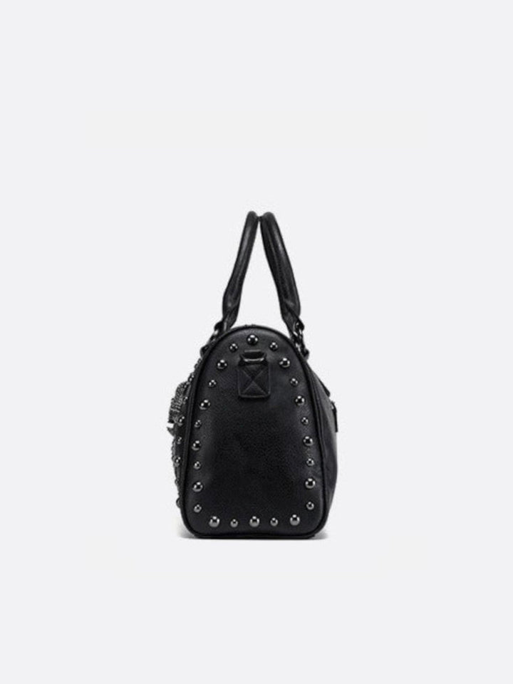 Black studded bowling bag<br>Valmor