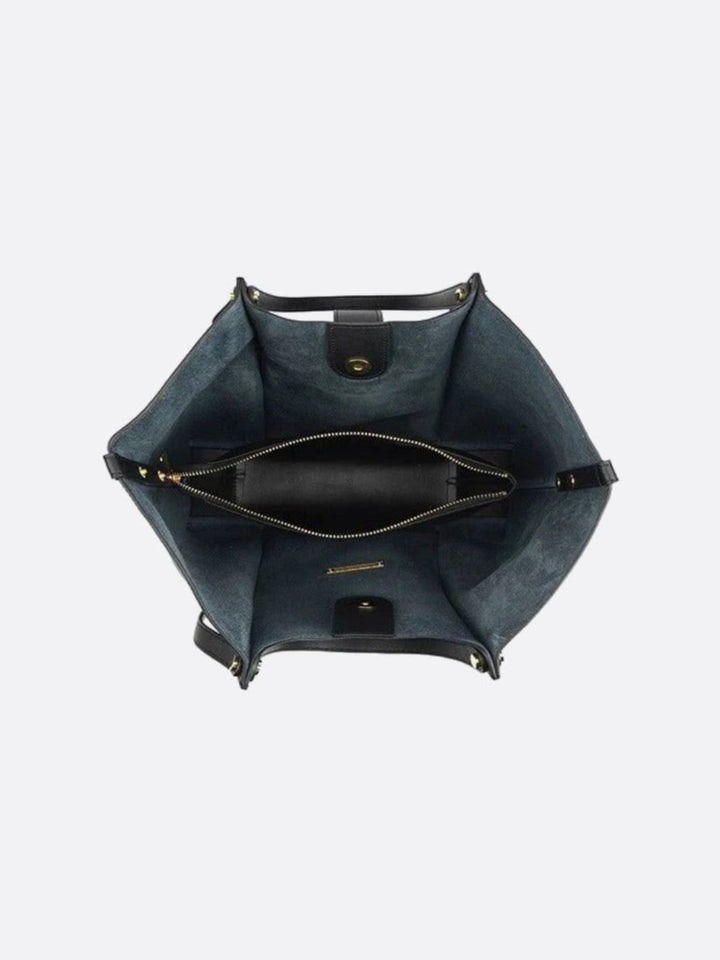 Leather tote bag with removable pouch<br>Brazil