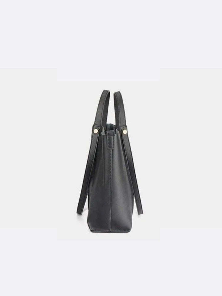 Leather tote bag with removable pouch<br>Brazil