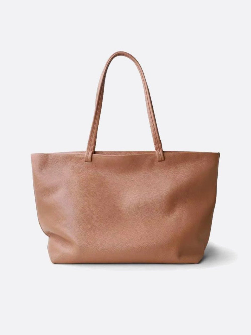 Sac cabas cuir beige avec fermeture éclair