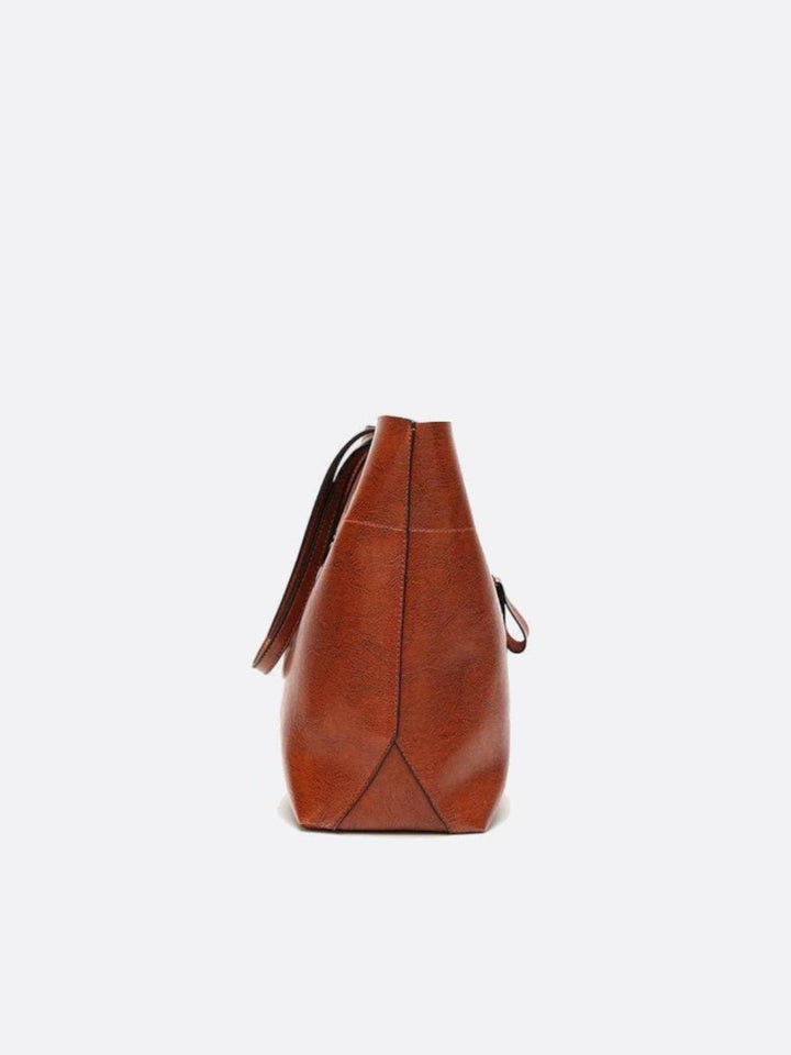 Camel leather tote bag<br>Novara