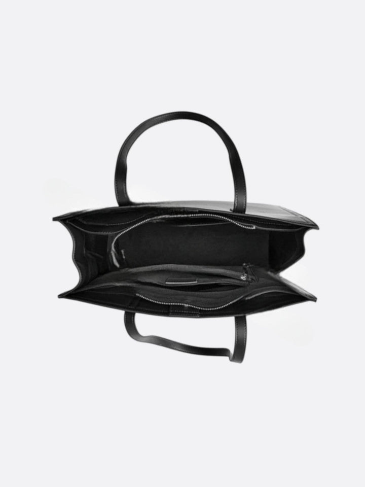 Leather tote bag with shoulder strap<br> Sorella
